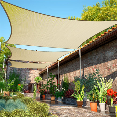 Conjunto hermoso y científico en uno de los artefactos de sombrilla para exteriores HDPE Sun Shade Sail