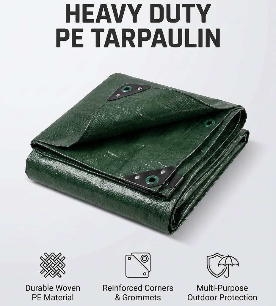 Lona de PE resistente a los rayos UV, resistente al viento, impermeable, multiusos, resistente